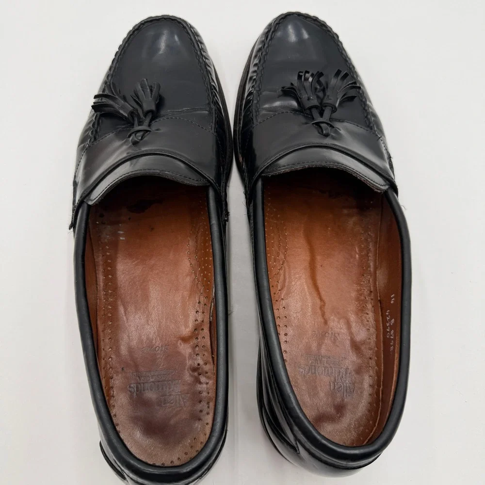 Allen Edmonds Loafers Stowe Tassel Moc Toe Leather Black Mens 14 B